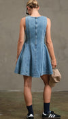 Denim Circle Mini Dress