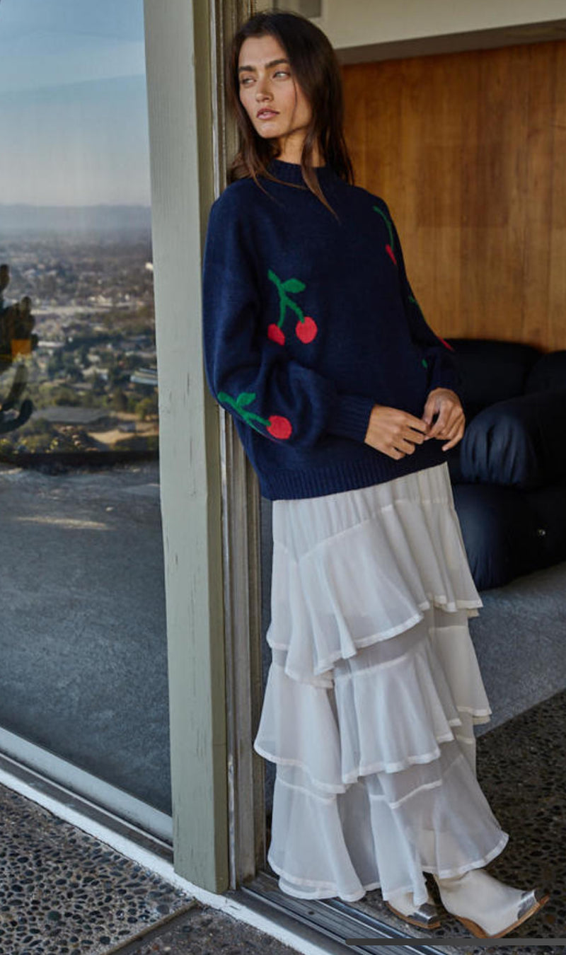 Cherry On Top Mock Sweater
