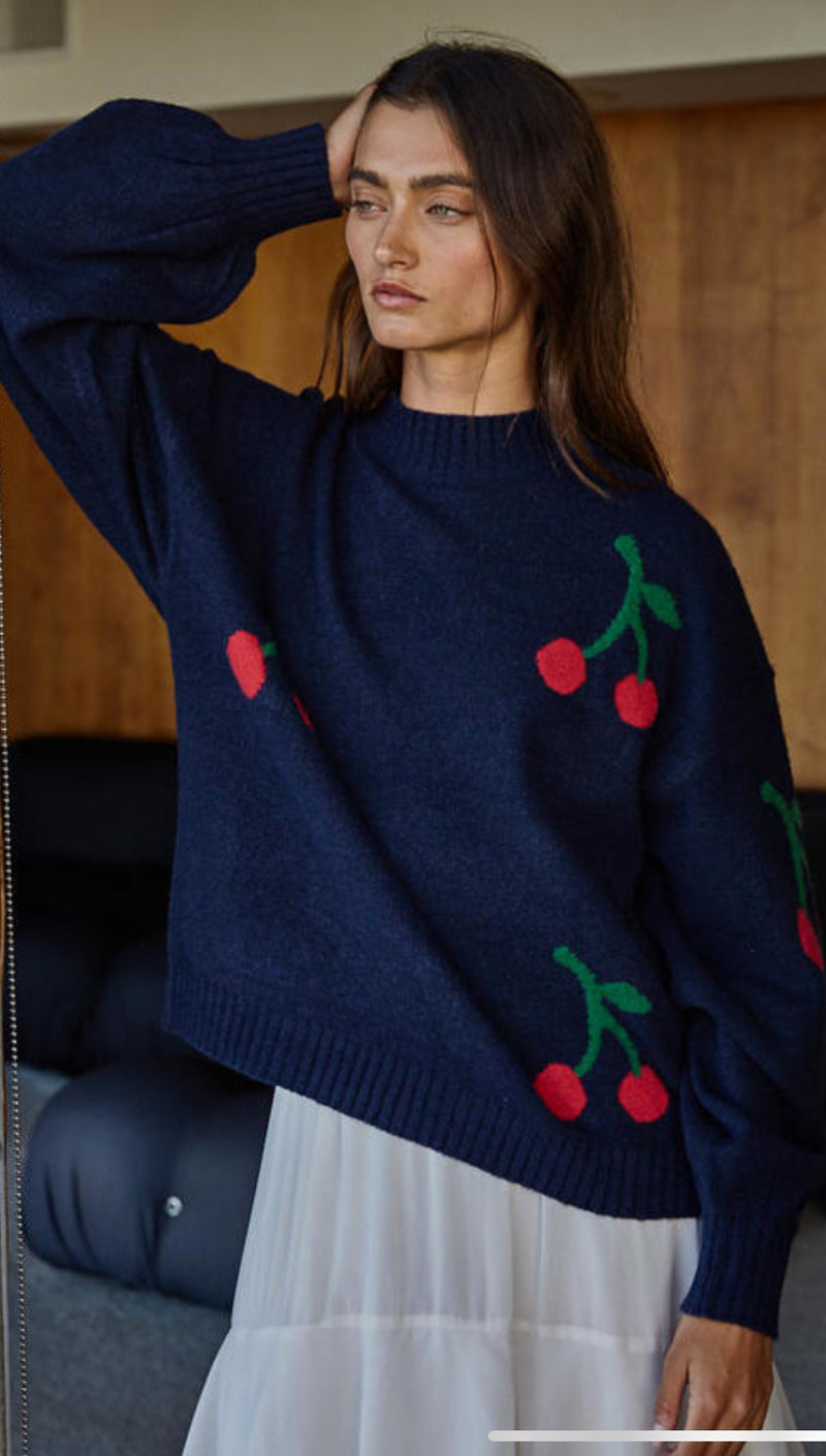 Cherry On Top Mock Sweater