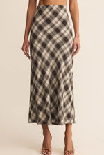 Europa Plaid Midi Skirt