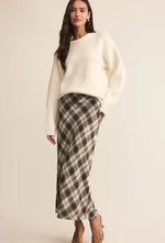 Europa Plaid Midi Skirt