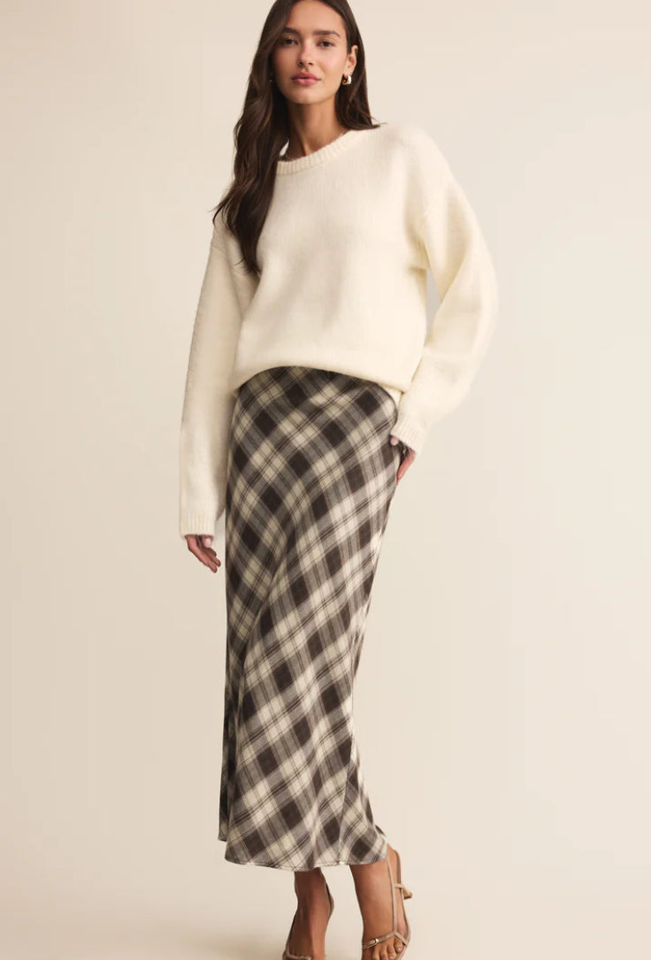 Europa Plaid Midi Skirt