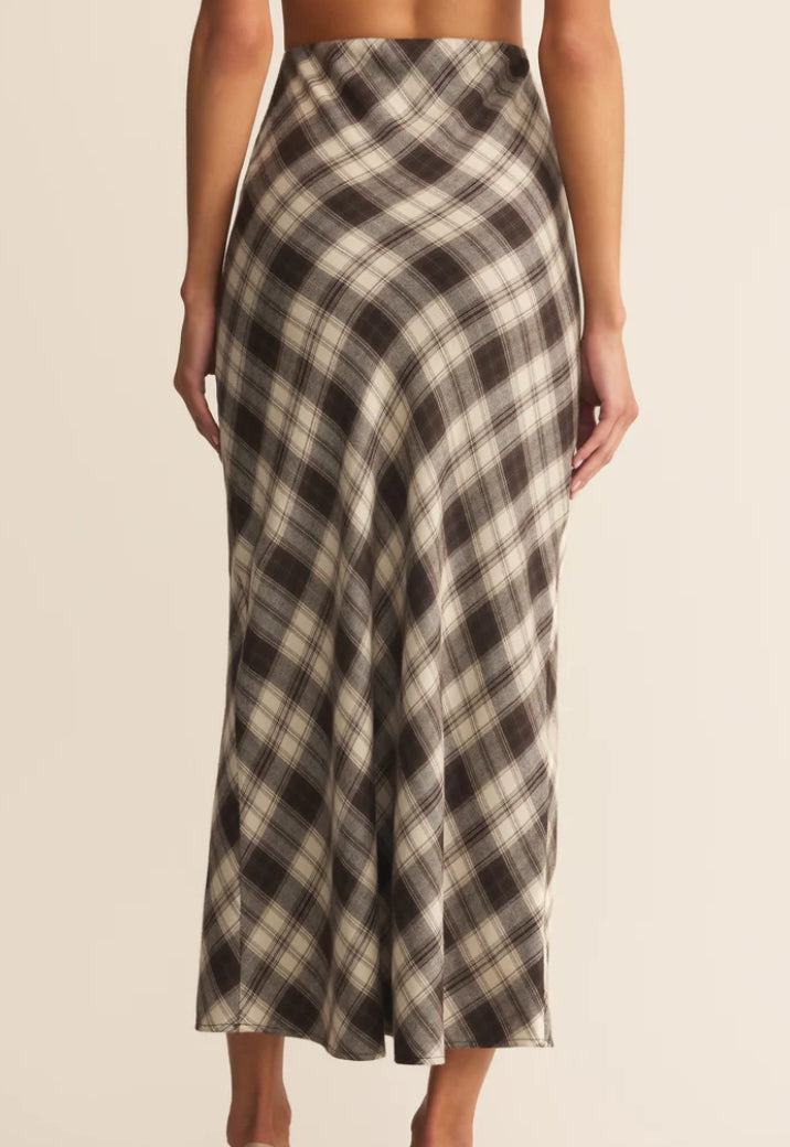 Europa Plaid Midi Skirt
