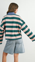 Quinn Striped Quarter Zip Sweatshirt
