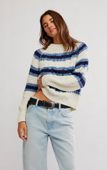 Frankie Cable Striped Pullover