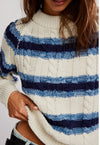 Frankie Cable Striped Pullover