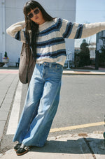 Frankie Cable Striped Pullover