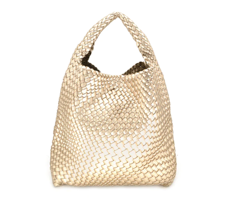 ★TOUT Y EST★ Chain Detail Woven Handle Mount Tote Bag Ligh BAGS – TOUT Y EST