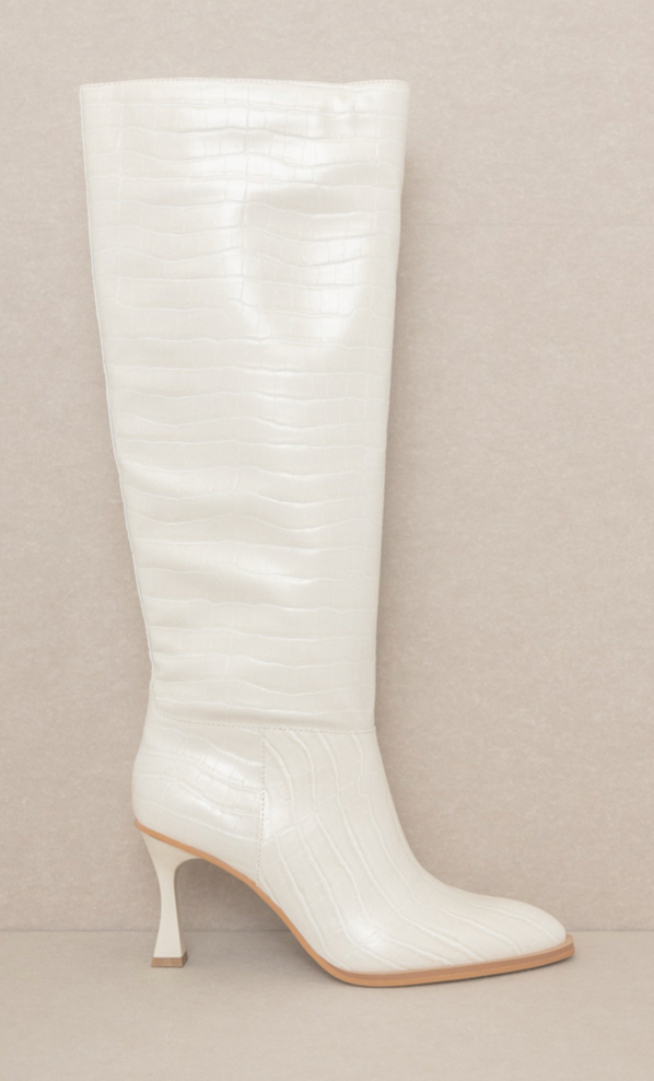 Vanessa Reptile Print Tall Boots