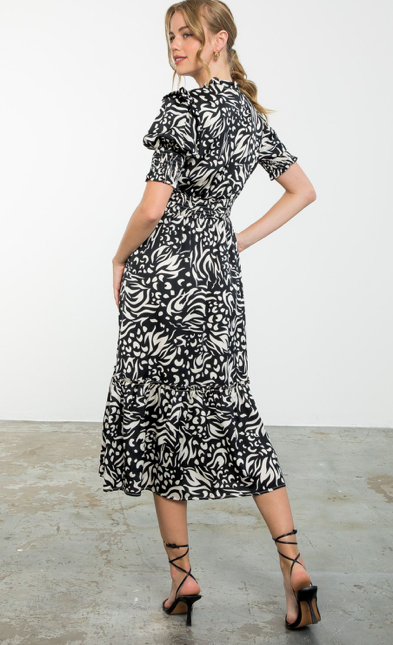 Smocked Waist Print Maxi Dress