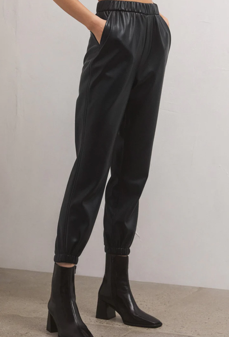 Lenora Faux Leather Jogger