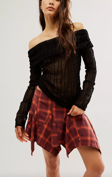 Xia Plaid Mini Skirt