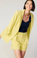 Cropped Sleeve Buttoned Suit Jacket