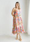 Multi Color Tiered Print Dress