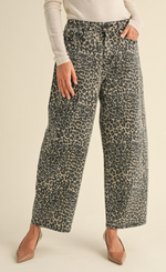 Leopard Print Barrel Pants