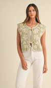 Embroidered Quilted Vest