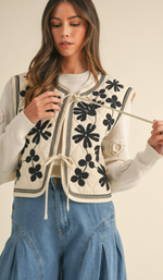 Embroidered Quilted Vest