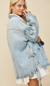 Boho Side Tie Oversized Denim Jacket