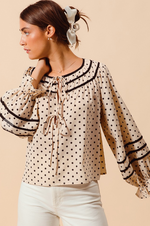 Dot Pattern Woven Blouse