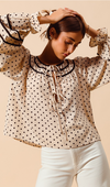 Dot Pattern Woven Blouse