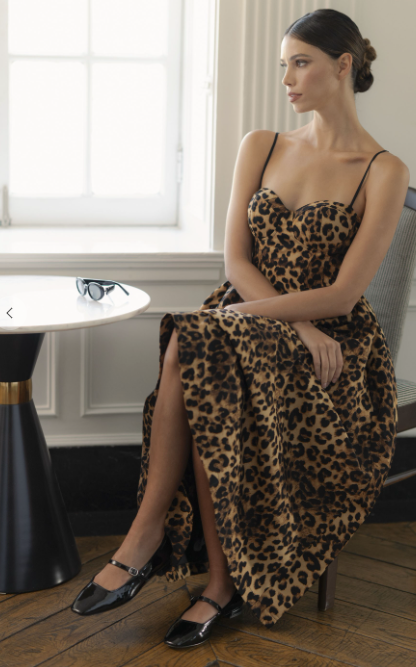 The Lacie Leopard Midi Dress