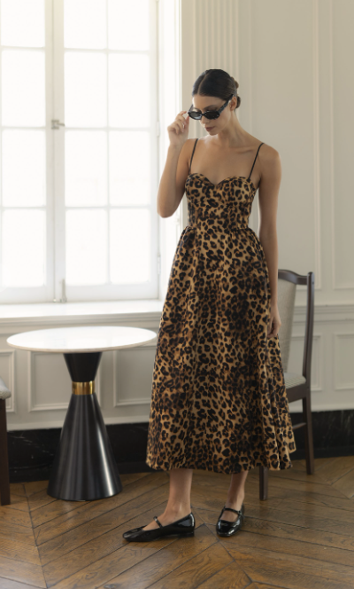 The Lacie Leopard Midi Dress