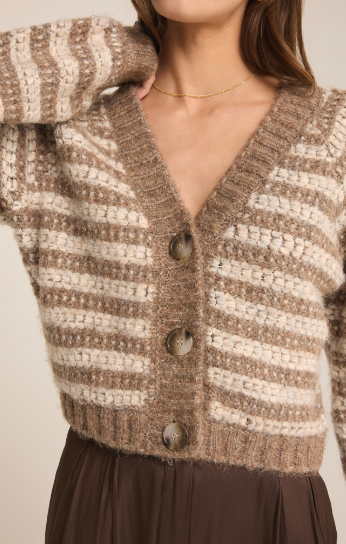 Este Mettalic Stripe Cardigan