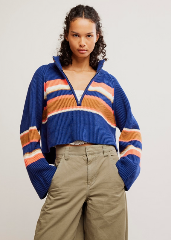 Striped Greta Half Zip