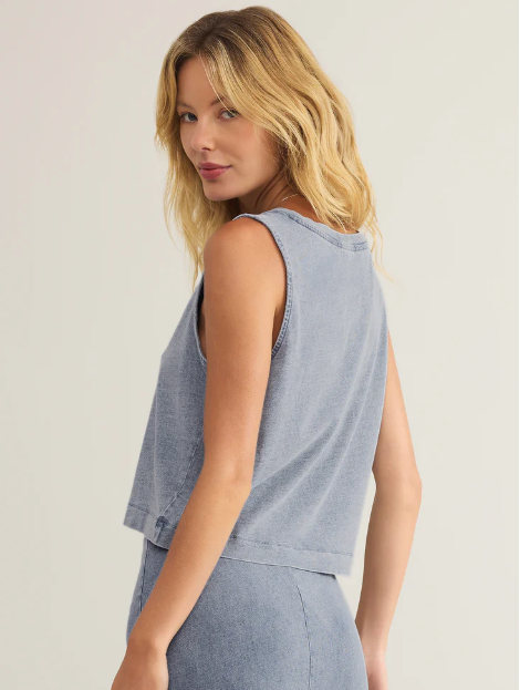 Sloane V Neck Denim Tank