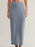Gail Jersey Denim Midi Skirt