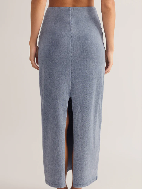 Gail Jersey Denim Midi Skirt