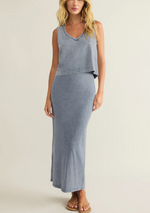 Gail Jersey Denim Midi Skirt