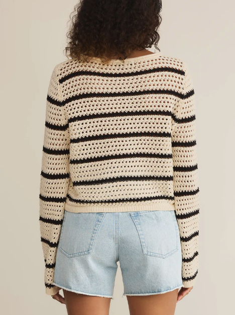 Kit Stripe Crochet Sweater