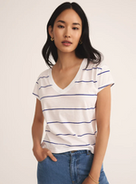 Striped Modern V Neck Tee