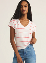 Striped Modern V Neck Tee