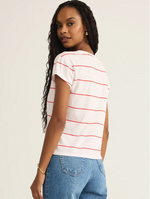 Striped Modern V Neck Tee