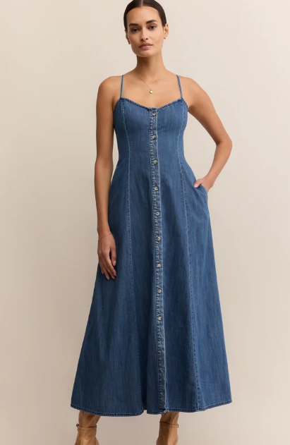 Angel Eyes Denim Midi Dress