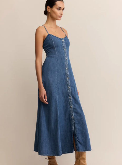 Angel Eyes Denim Midi Dress