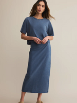 Gail Jersey Denim Midi Skirt