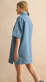 Saddie Lace up Denim Dress