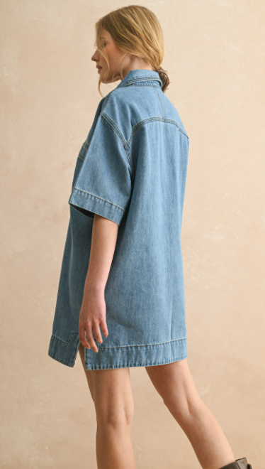 Saddie Lace up Denim Dress