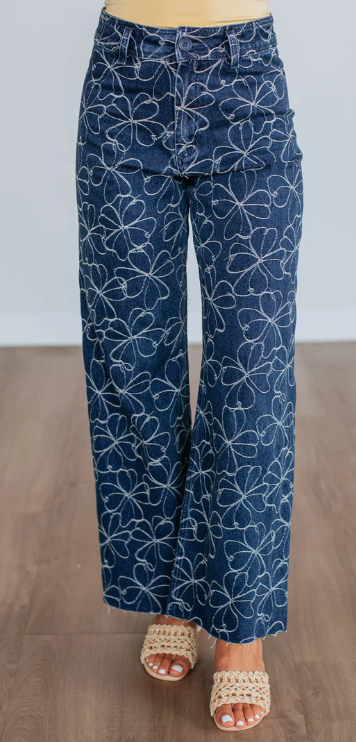 Floral Denim Pant