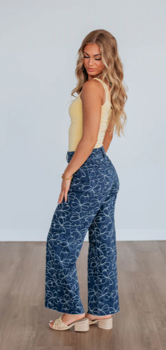 Floral Denim Pant