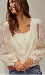 Jenni Lace Trimmed Blouse