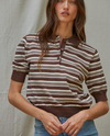 Vient Striped Polo Top