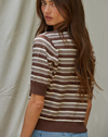 Vient Striped Polo Top