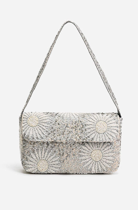 Ivory Petal Frostwork Shoulder Bag