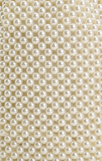 Pearl White Beaded Top Handle Bag