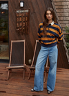 Amerie Striped Collared Pullover