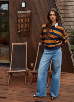 Amerie Striped Collared Pullover